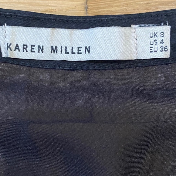 Karen Millen Sheer Black Blouse - Size: Labeled US 4 / EU 36 - Picture 8 of 9
